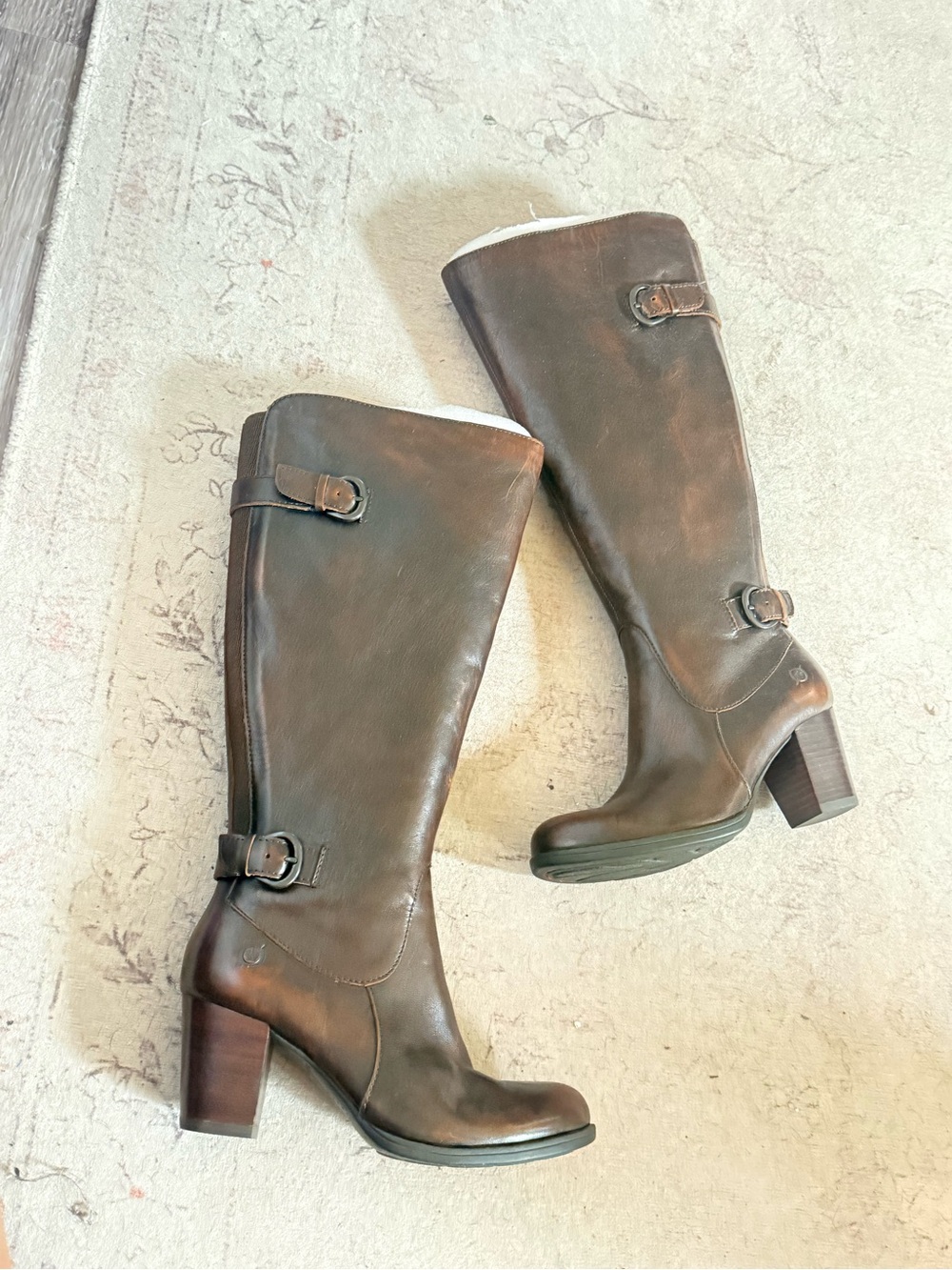 Liz Claiborne Dark Brown Over-the-Knee Leather Boots - Picture 3 of 7